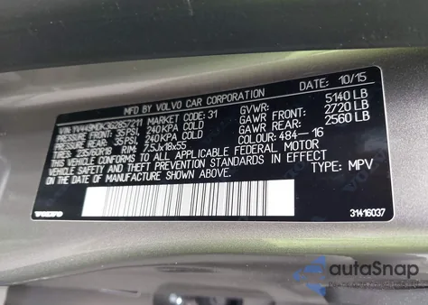 2016 Volvo Xc60 T6 Drive-E from USA, damaged, VIN YV449MDK3G2857211